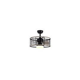 Ventilateur dc 24w pella noir/bois 3 pales 50d 2540lm 6 vitesses 3000-4000-6000k w / télécommande, mémoire et minuterie