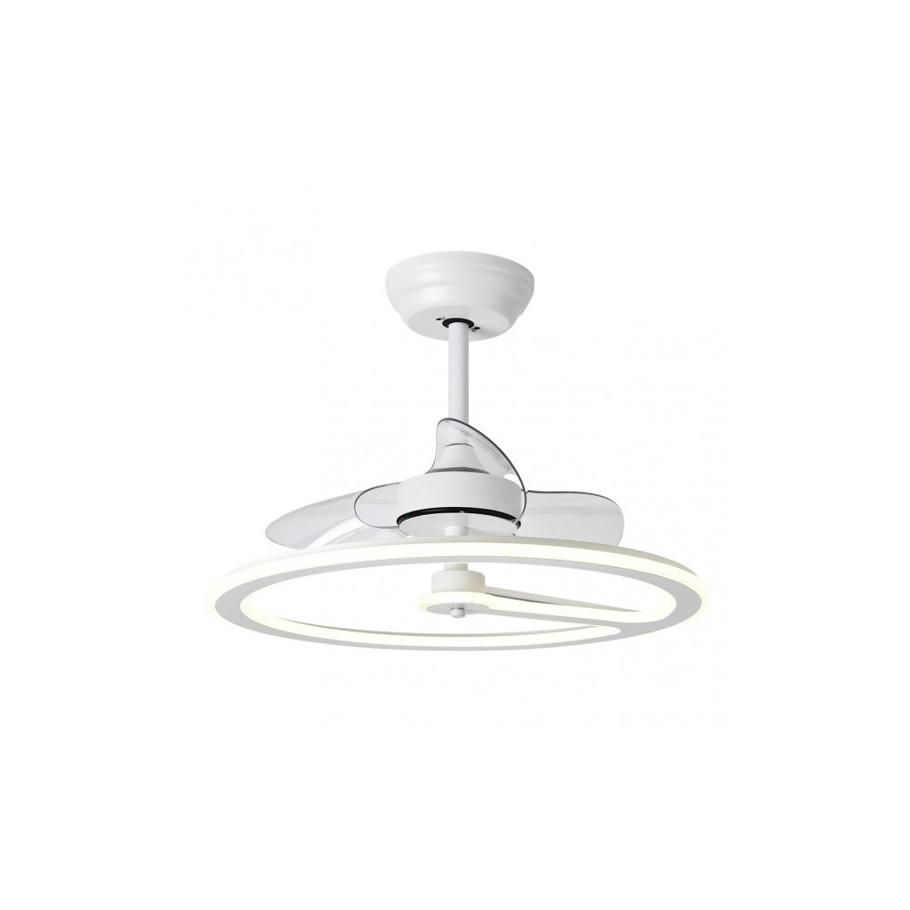 Ventilateur 110w Dc Chom White 3Asp.Transp. 46/66x62x62cm 6 Vel. 3 Couleurs C/Remoto, Mémoire et Timer 9350lm