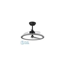 Ventilatore 110w dc chom nero 3 pale trasp. 46/66x62x62cm 6Vel. 3 colori con telecomando, memoria e timer 9350lm