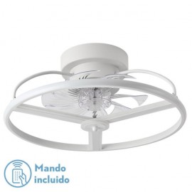 Ventola 60w dc Bora Bianco 8 Pale Transp. 18x50x50cm 6Vel. 3 colori con telecomando, memoria, timer e reg.Intensità 5100lm