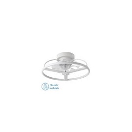 Ventola 60w dc Bora Bianco 8 Pale Transp. 18x50x50cm 6Vel. 3 colori con telecomando, memoria, timer e reg.Intensità 5100lm