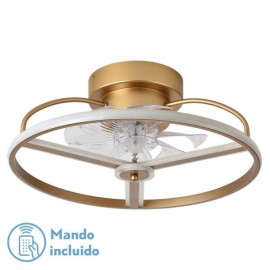 Ventilador 60w Dc Bora Dorado 8 Aspas Transp.18x50x50cm 6 Vel. 3 Colores C/remoto, Memoria, Temporizador Y Reg.Intensidad 5100lm