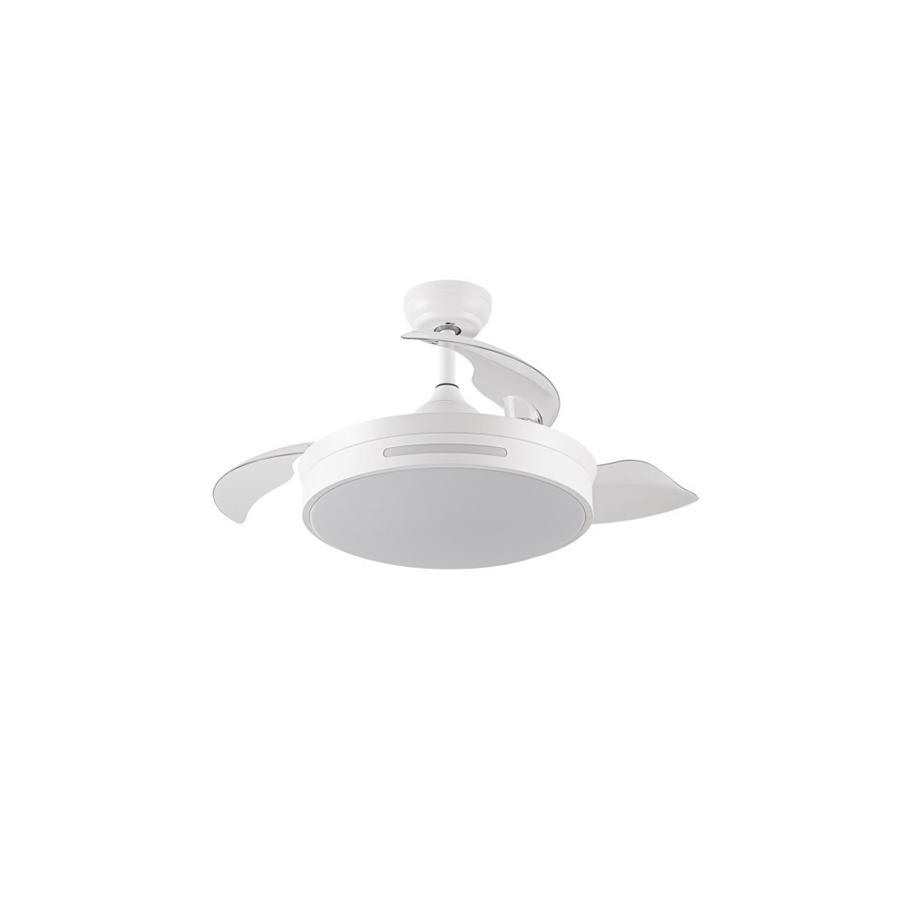 Ventilador DC 72w Micenas Blanco 3 Aspas Transp. 109d 6 Veloc. 7200lm 3 Colores  C/remoto, Memoria Y  Temporizador