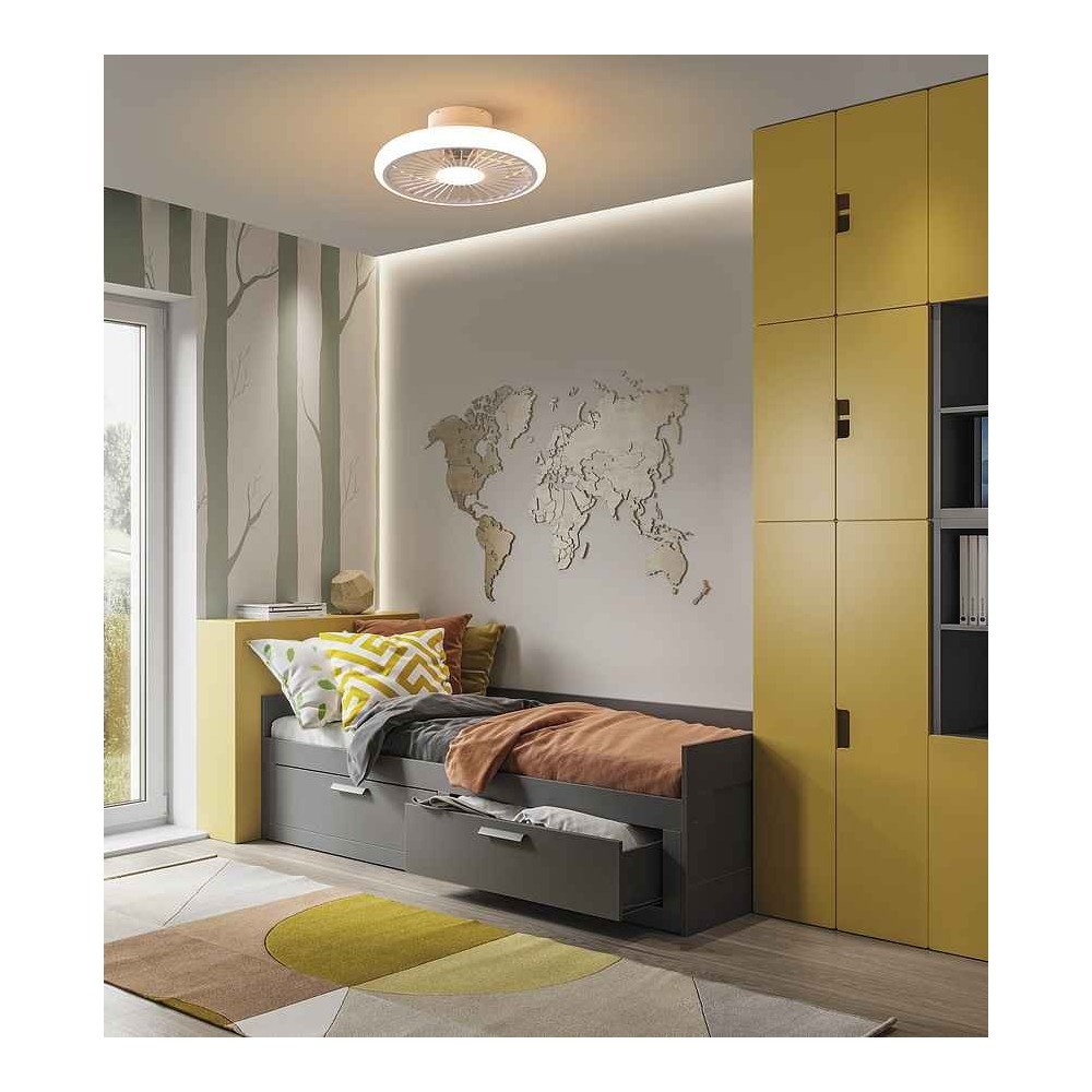 DC TURBO blanc télécommande led intégré 51 cm Mantra