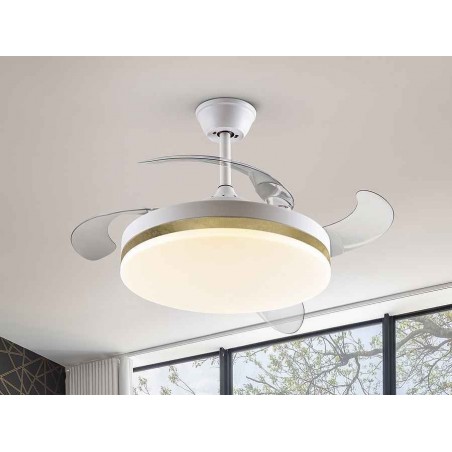 Ventilador DC VENTO blanco led 50 cm temporizador apagado control remoto Schuller