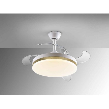 Ventilador DC VENTO blanco led 50 cm temporizador apagado control remoto Schuller
