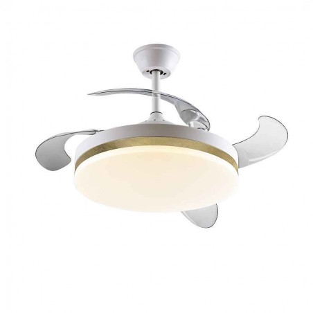 Ventilador DC VENTO blanco led 50 cm temporizador apagado control remoto Schuller