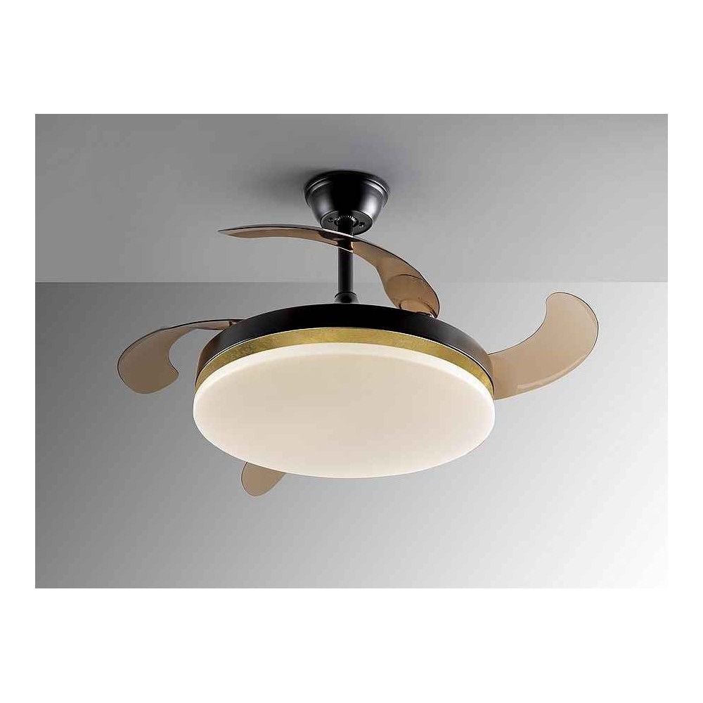 Black LED DC VENTO ventilateur 50 cm timer désactivé télécommande Schuller