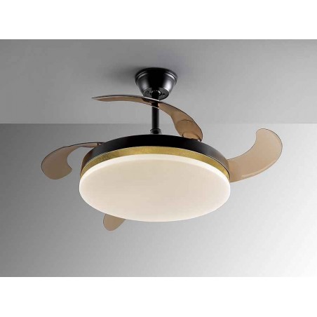 Black LED DC VENTO ventilateur 50 cm timer désactivé télécommande Schuller