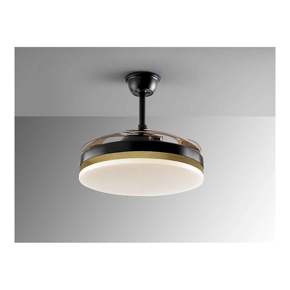 Black LED DC VENTO ventilateur 50 cm timer désactivé télécommande Schuller