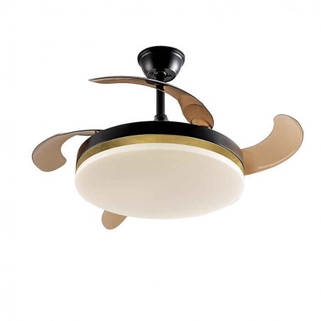Black LED DC VENTO ventilateur 50 cm timer désactivé télécommande Schuller