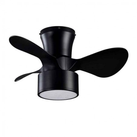 Ventilatore DC KOS led nero 24w telecomando con timer Fabrilamp