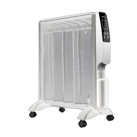Radiateur Mica Coat 2000w 4 éléments Blanc/argent Télécommande 2 puissances Anti-basculement Affichage de la minuterie 61,5x56x2