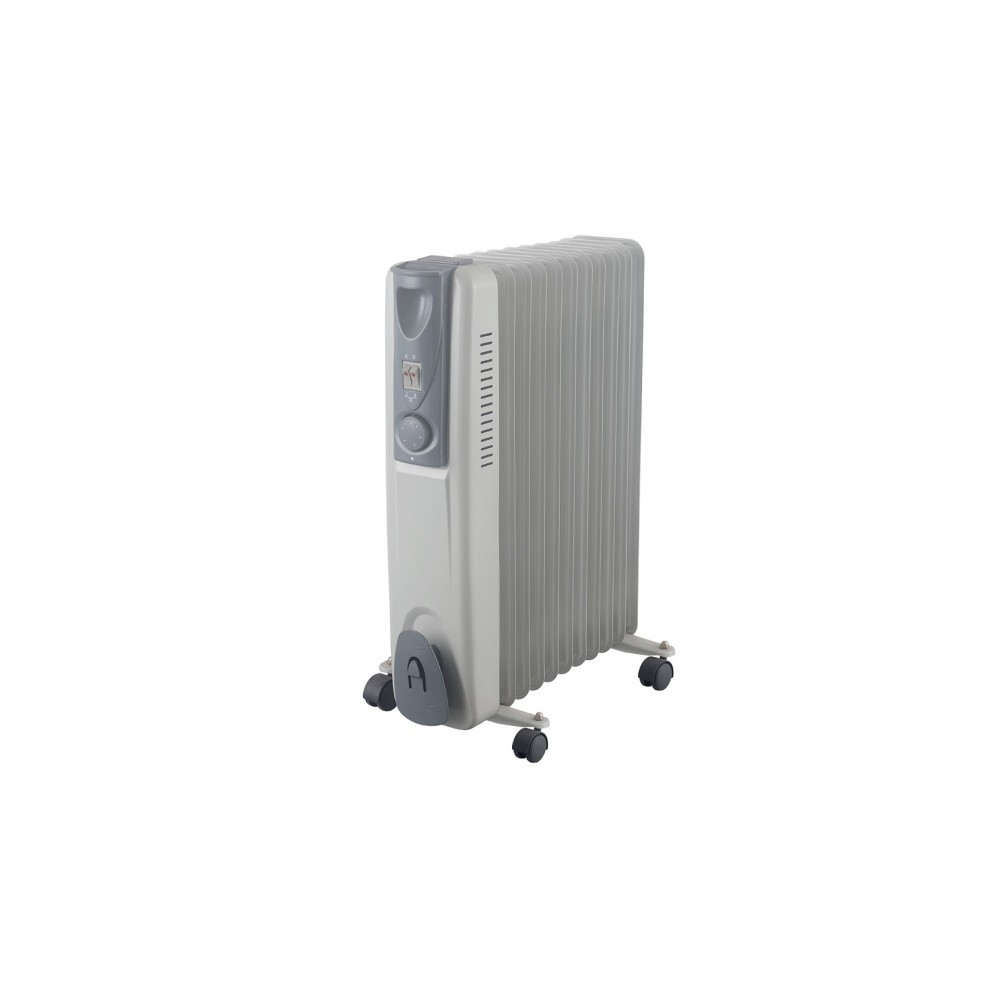 Olio radiatore comfort 2500w 11elements bianco/grigio 3potenc.ruedas termostato reg.indicatore luminoso 59x47,5x24cm