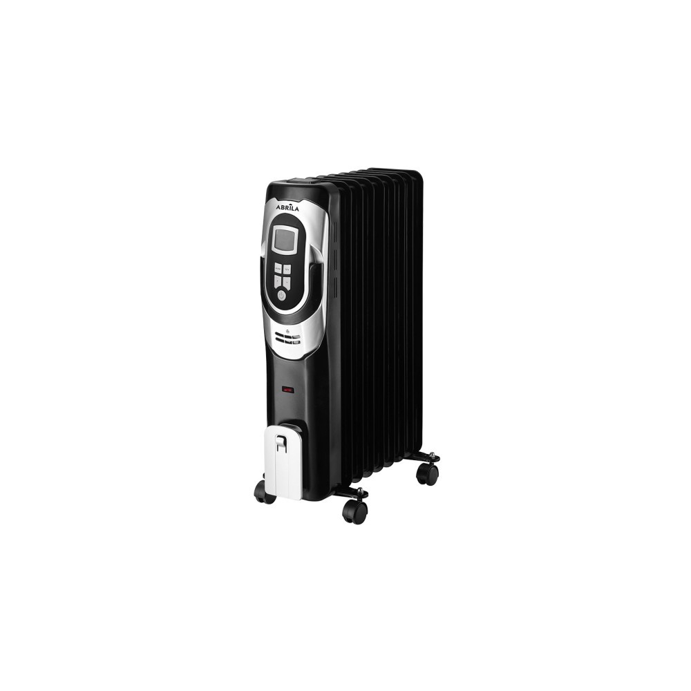 Radiator Comfort Oil 2000w 9elements Black/plata 3pote Termost.reg. Timer, wheels Light Ind. 62x41,5x24cm