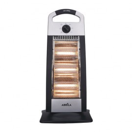 Cuisinière électrique 1200 W, noir/argent, 3 niveaux de puissance, oscillante, 3 éléments, poignée et anti-basculement, 62 x 28 