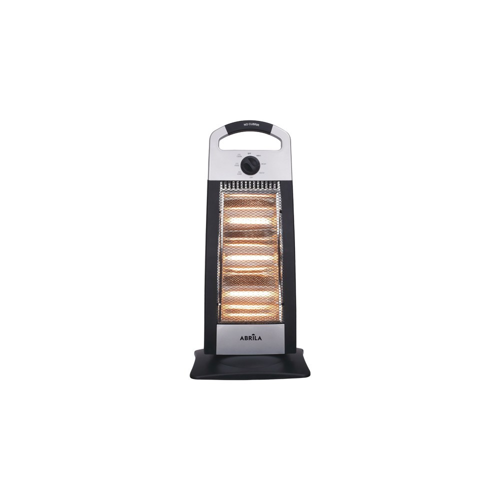 Cuisinière électrique 1200 W, noir/argent, 3 niveaux de puissance, oscillante, 3 éléments, poignée et anti-basculement, 62 x 28 