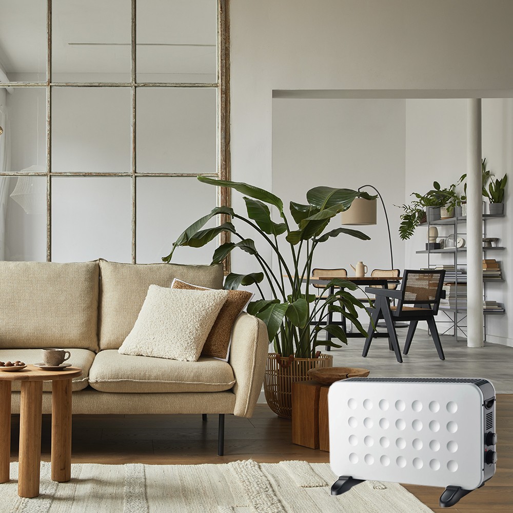 Convector electrico HOGAR 2000w Blanco con Termostato FABRILAMP