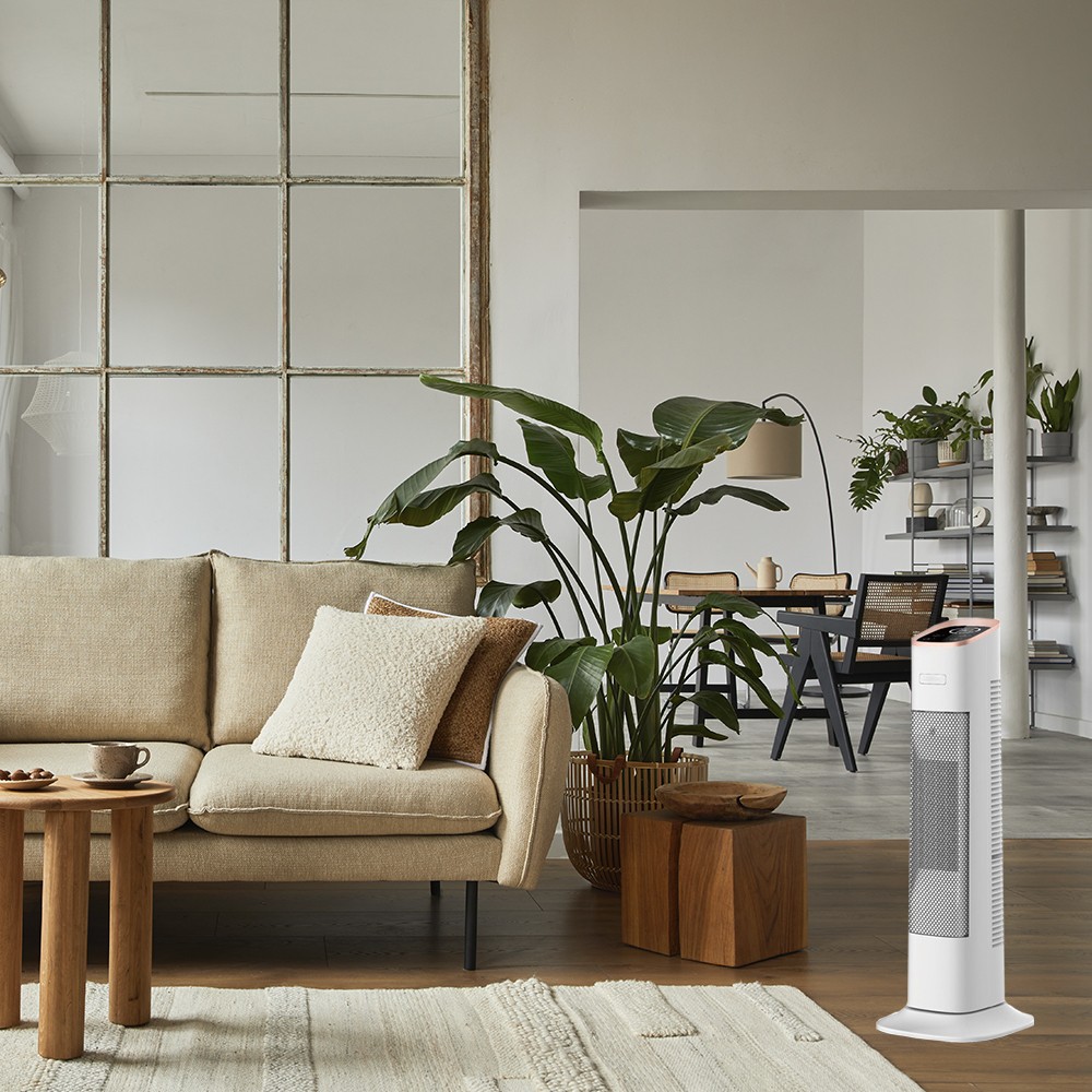 Vertical White 2000w Ceramic Thermoventilator with timer FABRILAMP