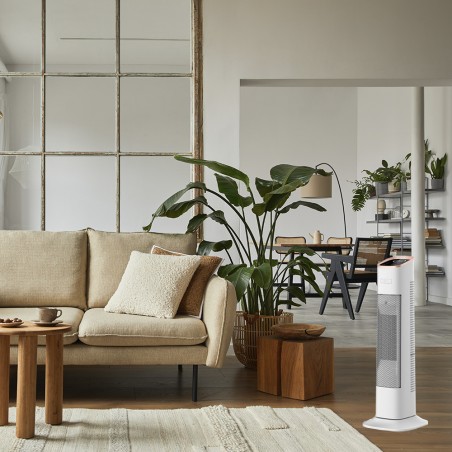 Vertical White 2000w Ceramic Thermoventilator with timer FABRILAMP