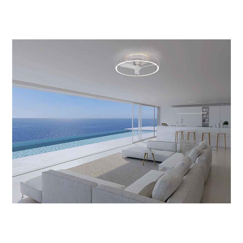 DC NATURE white ventilator 3 temperature led dimable connection app Mantra
