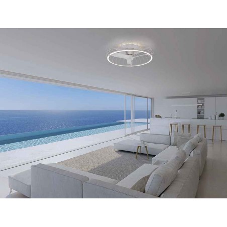 DC NATURE white ventilator 3 temperature led dimable connection app Mantra