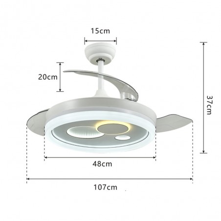 DC CABILDO white Led integrated 78W reverse function AkunaDecor