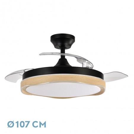DC BLONDI noir bois LED 3 températures télécommande Fabrilamp