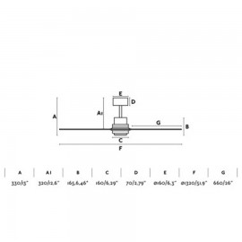 LANTAU L LED Ventilateur DC nickel/pin mat