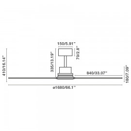 Ventilateur CC LANTAU XL en nickel mat