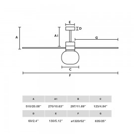 AMELIA L BALL LED Ventilatore bianco