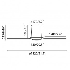 Ventilateur PEMBA L LED-Weiß DC