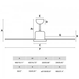 ANDROS XL Schwarz DC-Ventilator