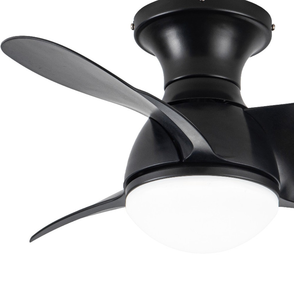 KUKI Ventilatore DC LED nero dimmerabile CCT dimmerabile e timer akunadecor