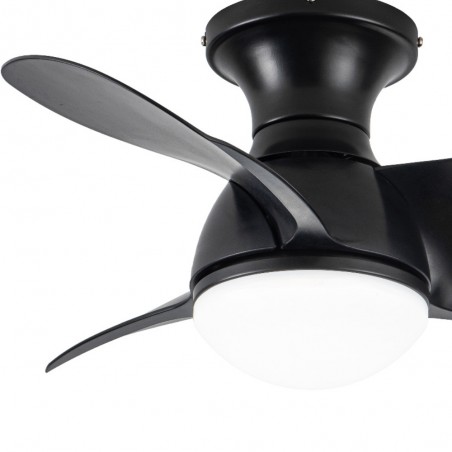 KUKI Ventilatore DC LED nero dimmerabile CCT dimmerabile e timer akunadecor