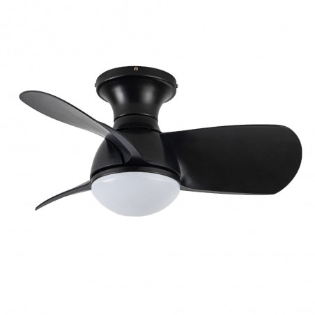 KUKI Ventilatore DC LED nero dimmerabile CCT dimmerabile e timer akunadecor