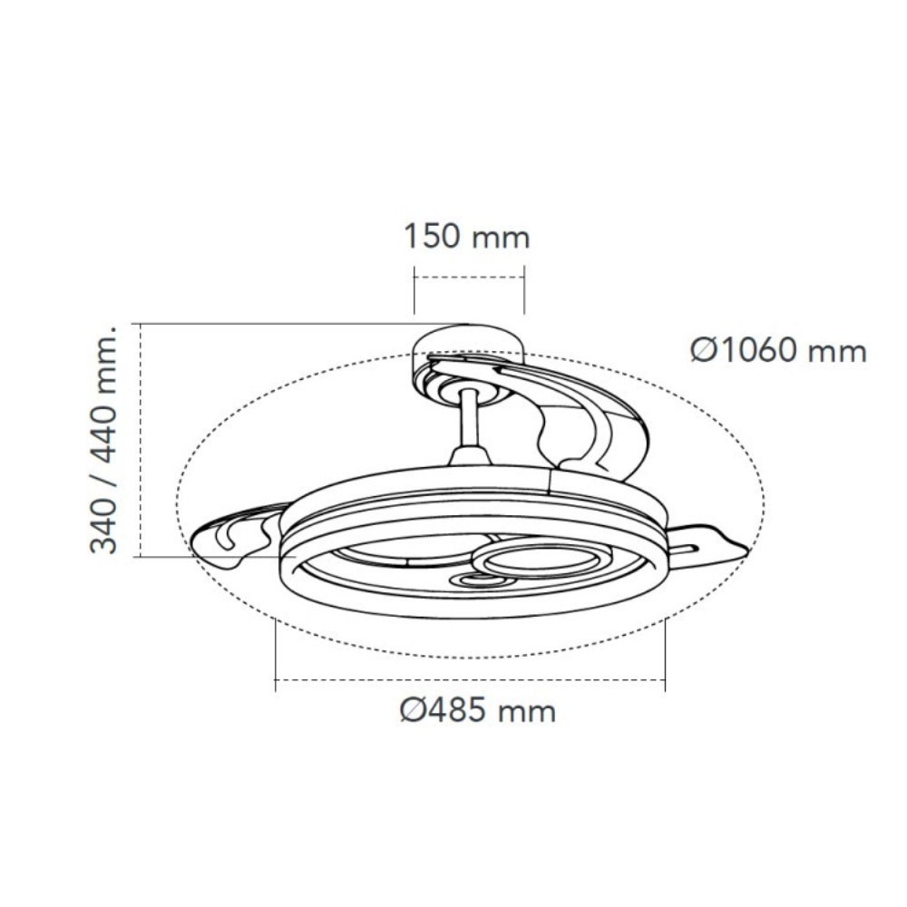 DC CABILDO Black Led Integrated 78W Reverse function AkunaDecor