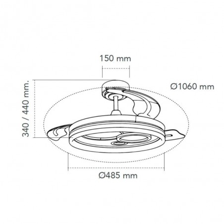 DC CABILDO Black Led Integrated 78W Reverse function AkunaDecor