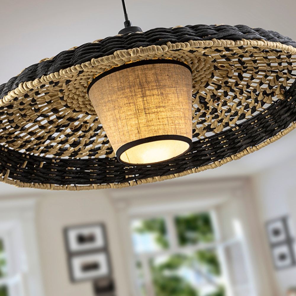 FIJI pendentif noir beige E27 schuller
