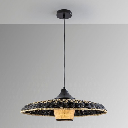 FIJI black pendant beige E27 schuller