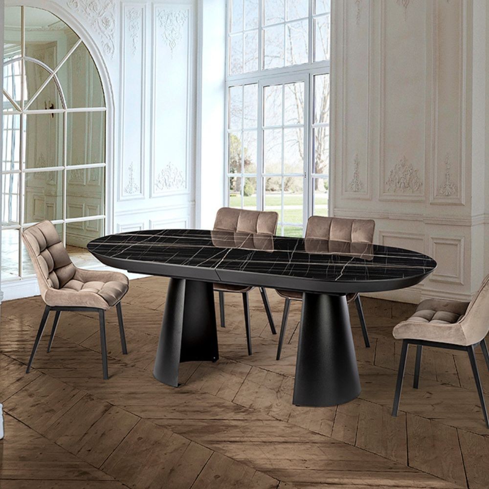 Mesa comedor CAPRI negro extensible 4 metros schuller