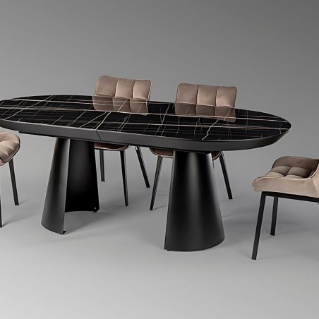 Table dining room CAPRI black extensible 4 meters schuller