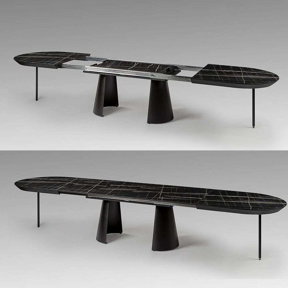 Table dining room CAPRI black extensible 4 meters schuller