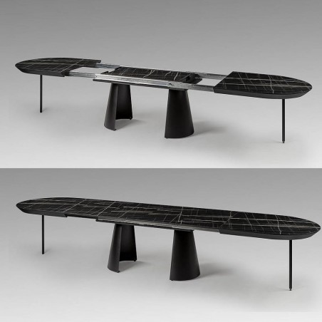 Table dining room CAPRI black extensible 4 meters schuller