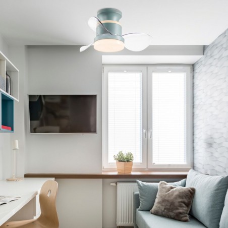 DC SALENTO green led dimable fan avec application connectable AJP