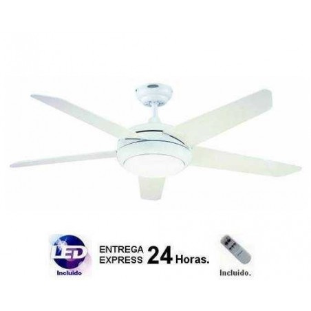 Lampada ventilatore bianca 132cm. Include TELECOMANDO e LED.