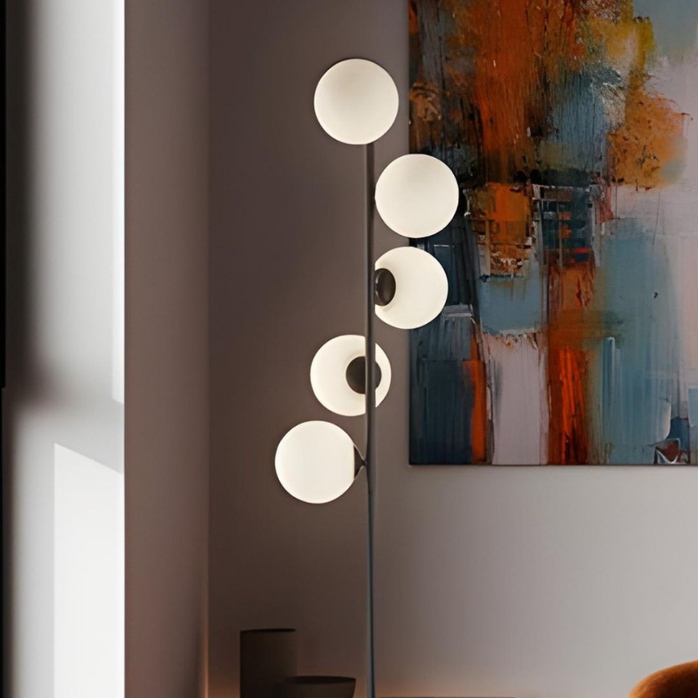 Lampara de pie modelo INOA negro 5 luces Schuller