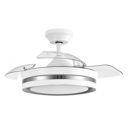 DC MIOK S white silver ceiling fan led 3 temperatures, adjustable, timer AkunaDecor