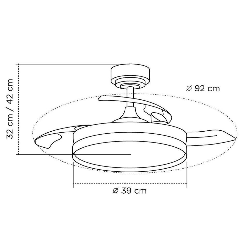 DC MIOK S white silver ceiling fan led 3 temperatures, adjustable, timer AkunaDecor