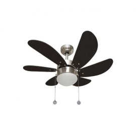 Nickel Dolphin Ventilateur 6 Asps Wengue 77cm.